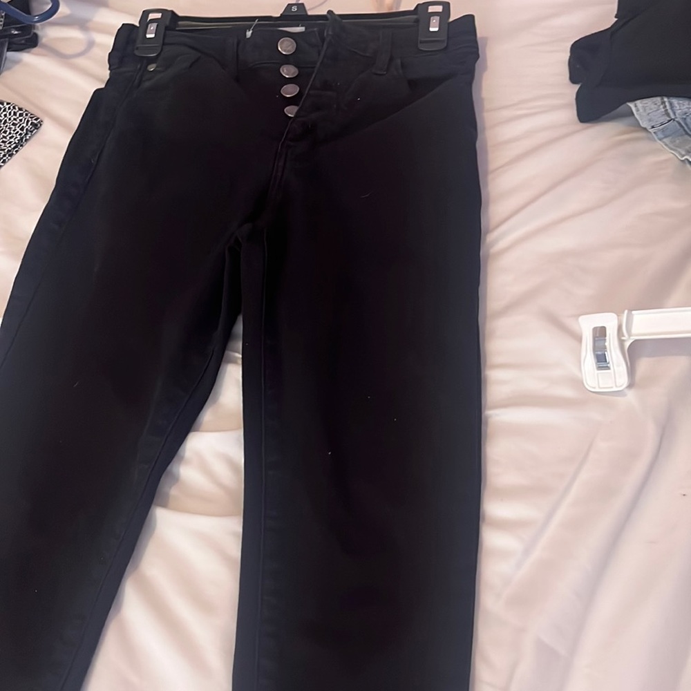 High waisted button up jeans